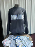 Mama sweatshirt zig zag stitch