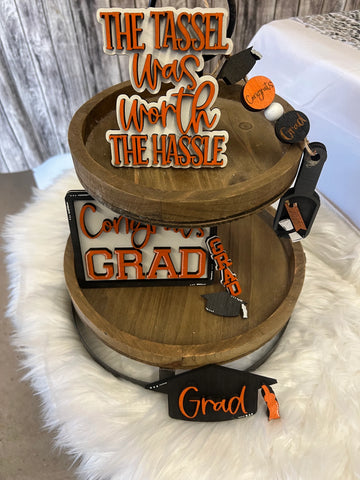 Graduation tier tray decor