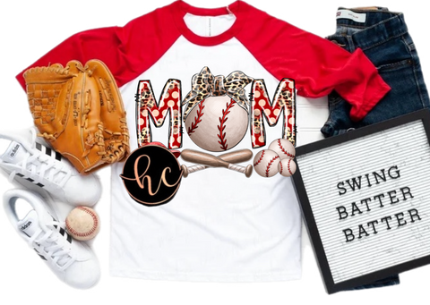 Baseball mom Red Raglan