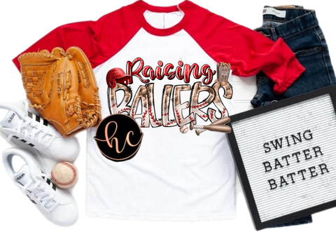 Baseball mom Red Raglan